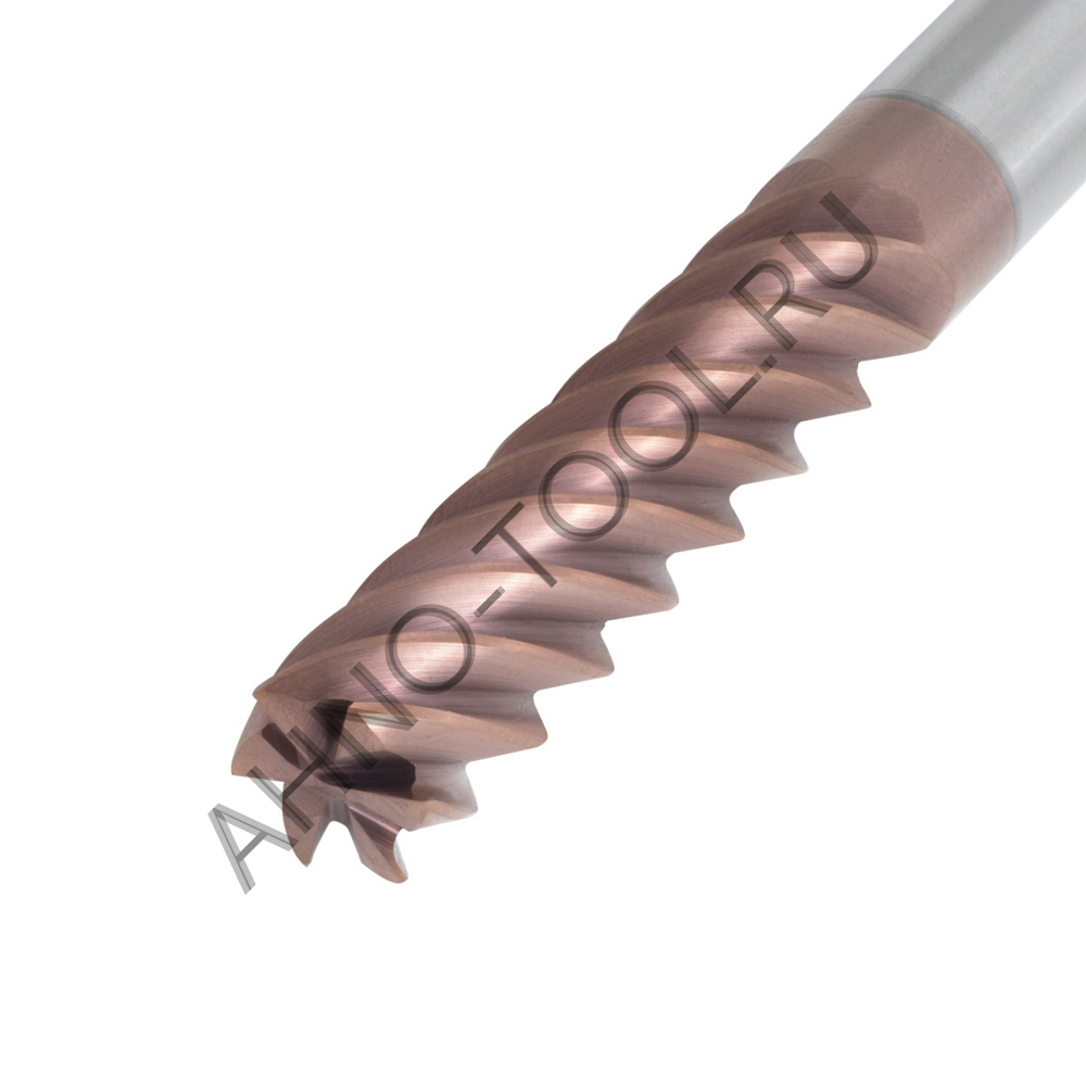 Фреза твердосплавная  10мм (L=100, l=40, хв=10) Z6 45° по стали, нерж., чугуну BRGM-6EL-D10.0 HRC55