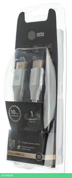 Кабель аудио-видео Cactus CS-HDMI.2.1-1 HDMI (m)/HDMI (m) 1м серебристый
