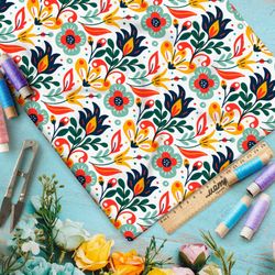 Ткань шелк Армани яркие цветы из советского мультика