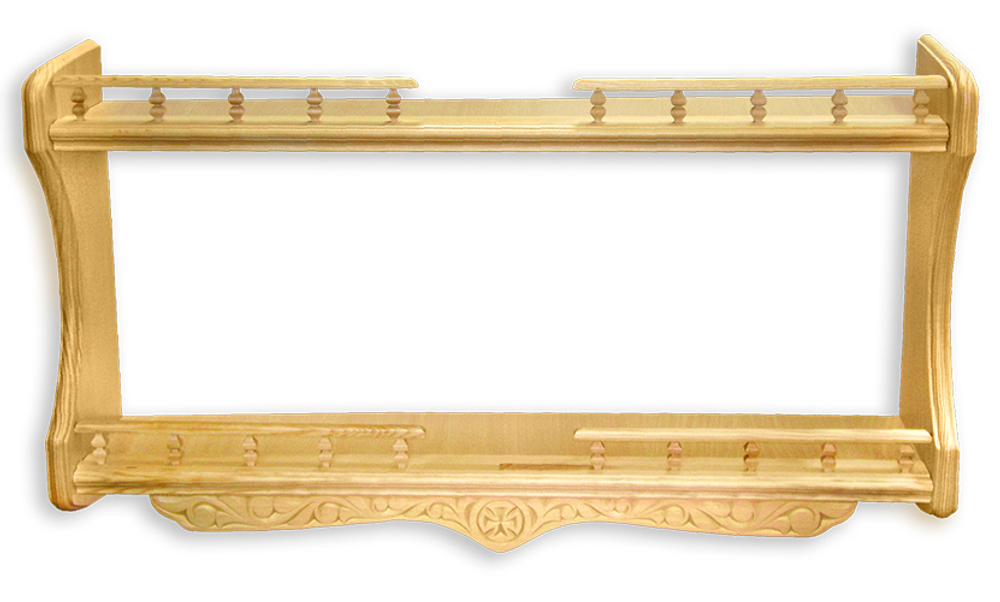 Полка прямая 2-х ярусная с резьбой ручной работы