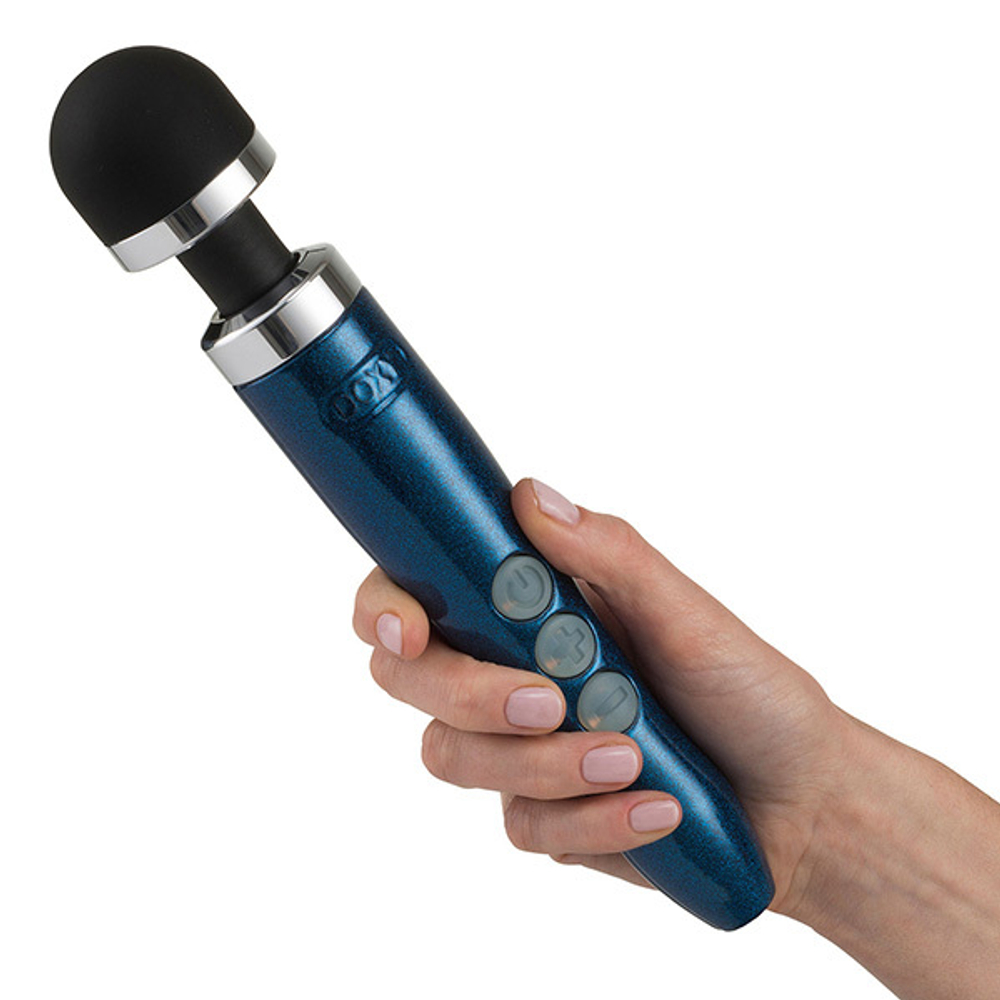 Синий беспроводной вибратор-вонд 28см Doxy Die Cast 3R Massage Wand Blue Flame