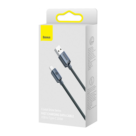Кабель Baseus Crystal Shine Series Fast Charging Data Cable USB to USB Type-C 100W 1.2 м (CAJY000401)