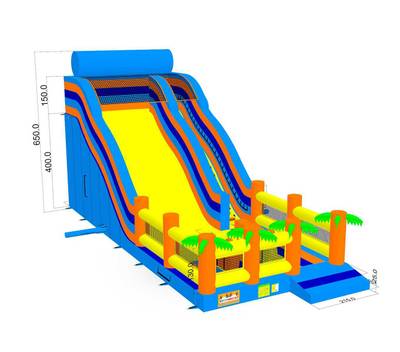 Надувной батут-горка "Супер-волна ST" 12*5*8 м