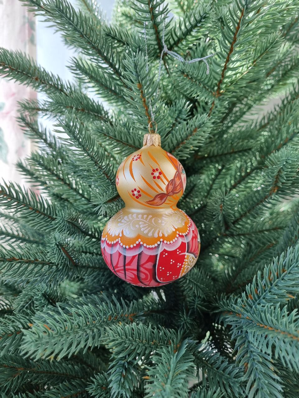 Матрешка стеклянная Любава с пасхой