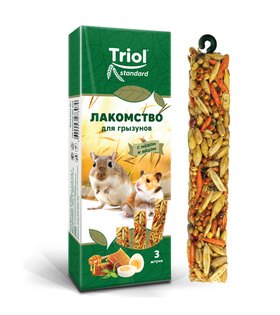 Лакомство для грызунов с мёдом и яйцом (уп. 3 шт), 80г, Triol Standard