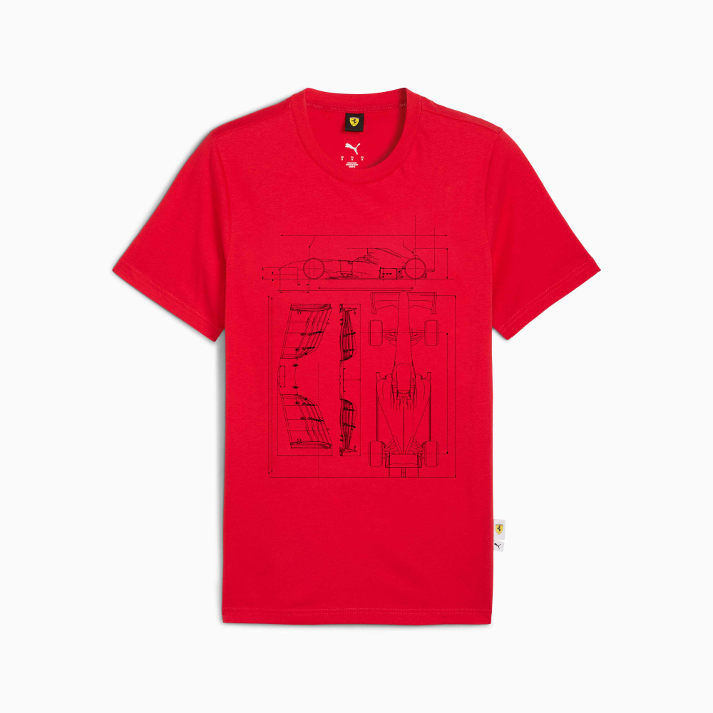 PUMA X SCUDERIA FERRARI МУЖСКАЯ ФУТБОЛКА С ПРИНТОМ SPORTSWEAR, КРАСНЫЙ