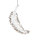 Подвеска «Перо желаний» 15*5 см, Белый/Золотой блеск