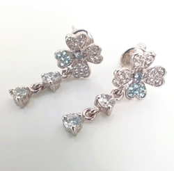 Серьги Эстерелла с топазами и фианитами, серебро 925 пробы, родированные/Ф