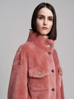 Куртка чебурашка из шерсти мериноса, лосось, SilverFox