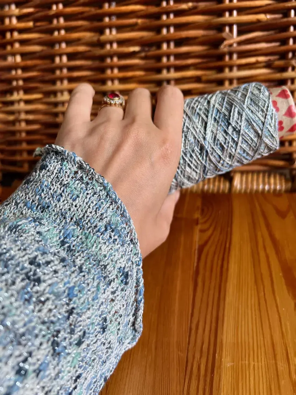 Пряжа для вязания Хлопок с люрексом