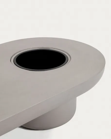 Журнальный столик-скамья с кашпо Taimi, серый бетон