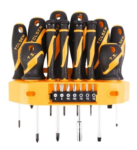 Цена на TOLSEN (TT20183) Набор отверток "Gripro", вставки(биты), подвесной, 19 предметов