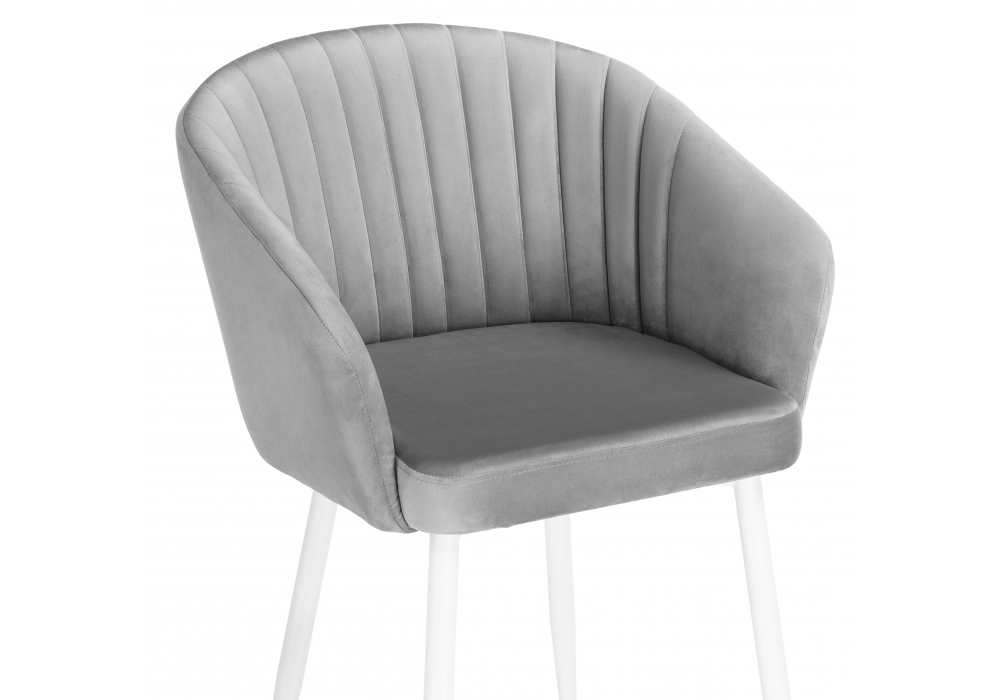 Стул на металлокаркасе Woodville Корсо светло-серое, белое, ножки белые