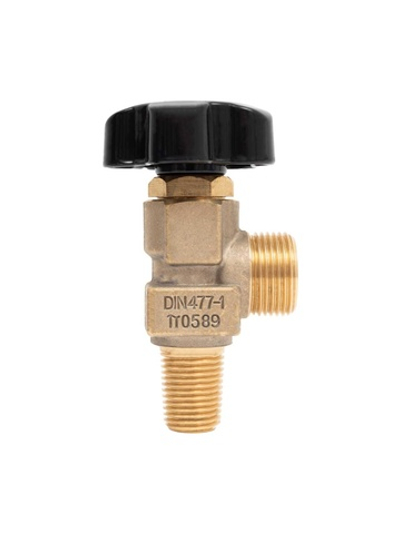 Вентиль для баллонов ВК-2 Gigant (кислород/азот/аргон/гелий/углекислота; латунь; подключение W19.2; выход G3/4) GT-107GS