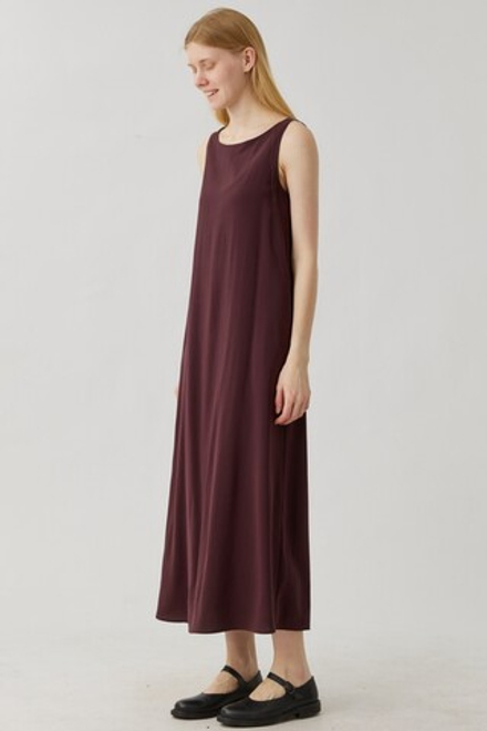 Платье-майка из бордовой купры