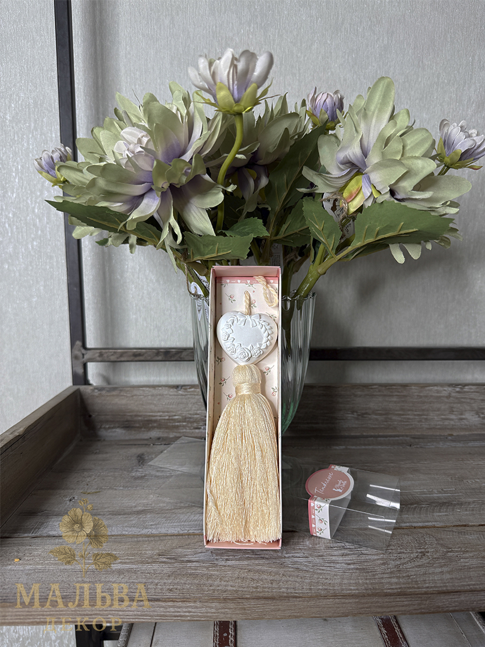 Подвесной декор-ароматизатор "Сердце с кистью Аннет" 20,3x5,4x3см Nuvole di Stoffa