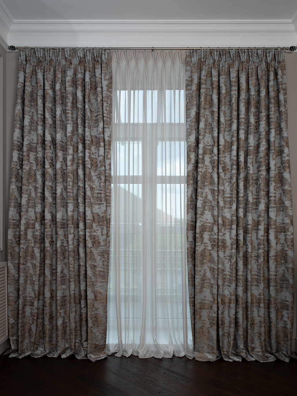 Портьера 300х260 Garda Decor Bromley голубой