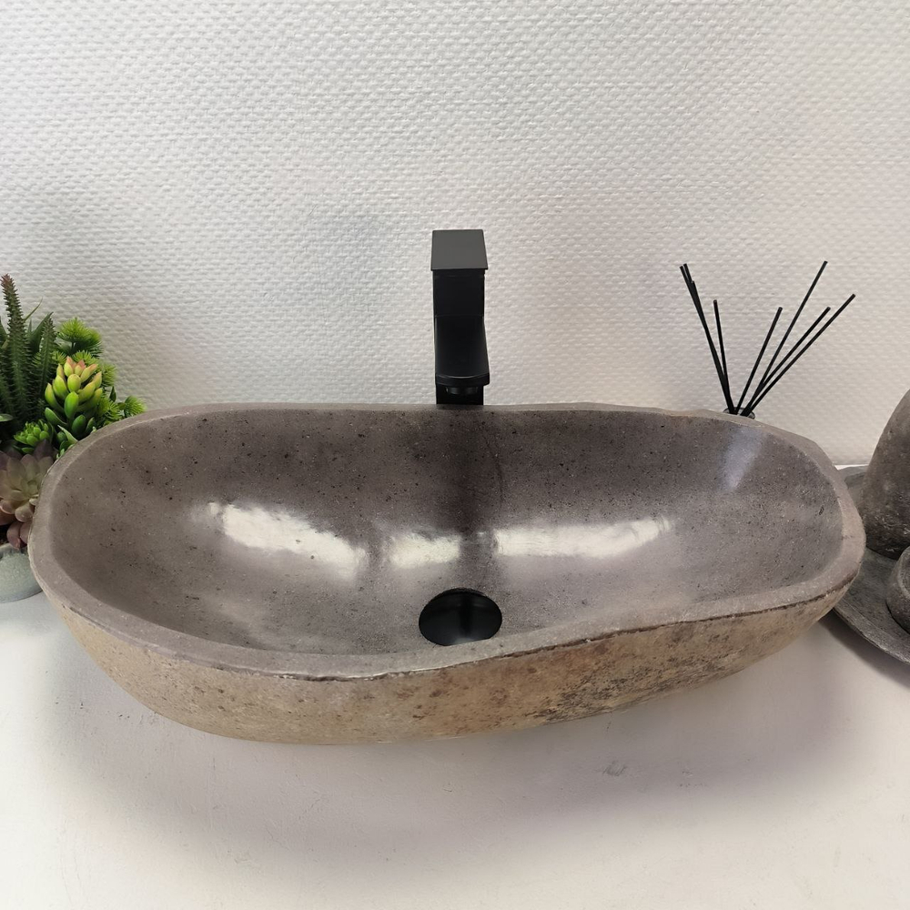 Раковина из речного камня RS-63509 (60*34*15) 0124