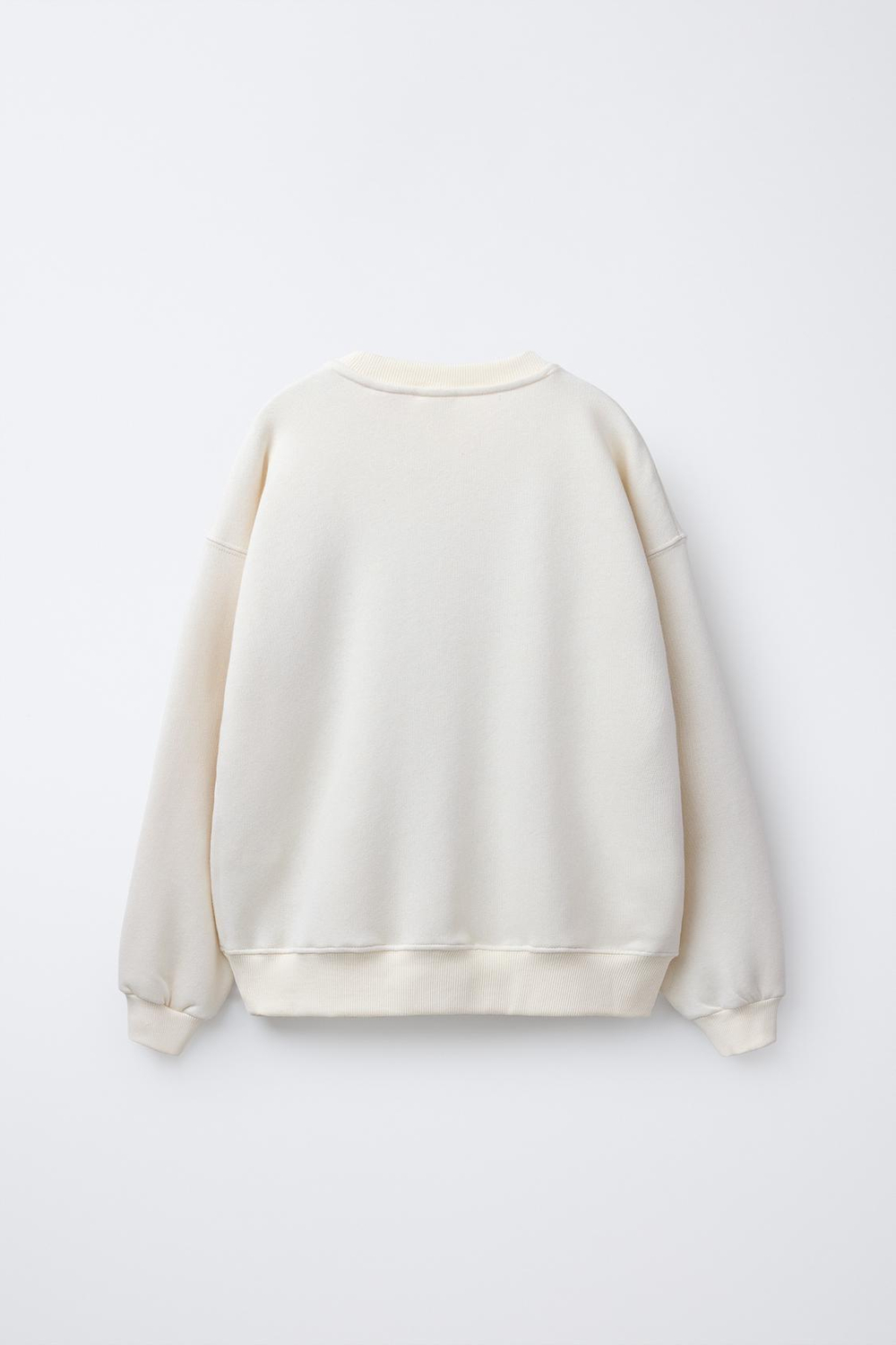 ZARA ТОЛСТОВКА С ПРИНТОМ, ЭКРЮ