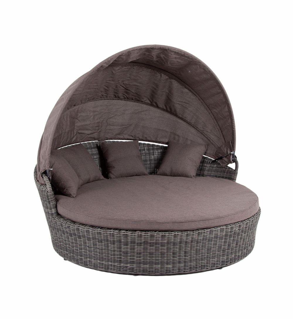 "Стильяно" плетеная кровать круглая, цвет графит