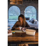 Хлебница с бамбуковой крышкой tierra, 31,5х16,4х12,9 см, серо-бежевая