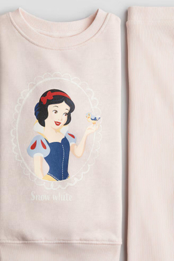 H&M Комплект из футболки и легинсов с принтом, светло-розовый