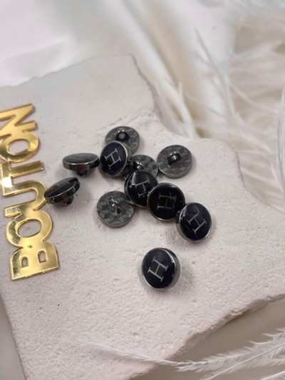 Пуговицы Эрме. черные с эмалью