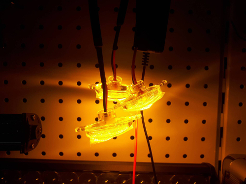 Светодиоды в решетку радиатора "Andromeda", желтые, в прозрачном корпусе (3 шт. \ комплект)