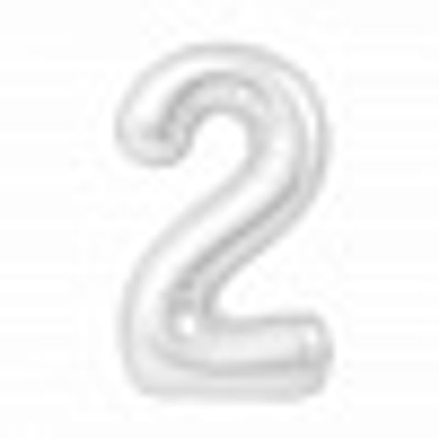 Agura Шар-цифра, фольга, Белый блеск Slim "Цифра 2", 102 см (БГ-60)