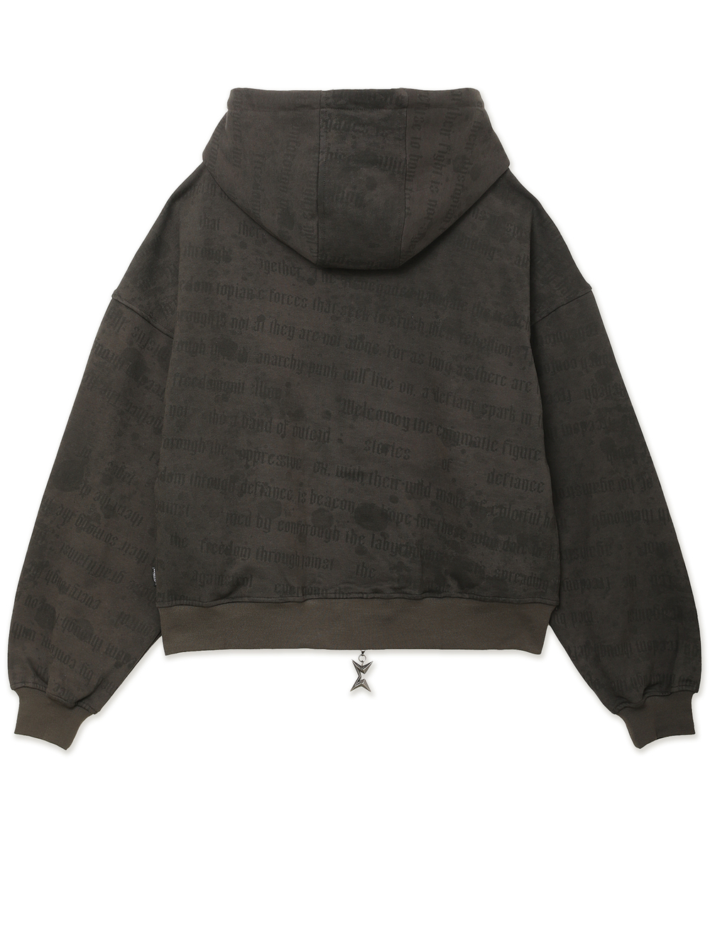 Женская Толстовка Cross Print Brown Zip Up