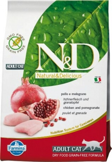 Сухой корм Farmina N&D Prime Cat Adult беззерновой для взрослых кошек курица с гранатом для взрослых кошек 5 кг