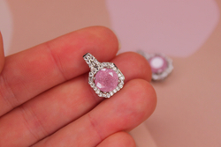 Подвеска кристалл 17х11 мм розовая