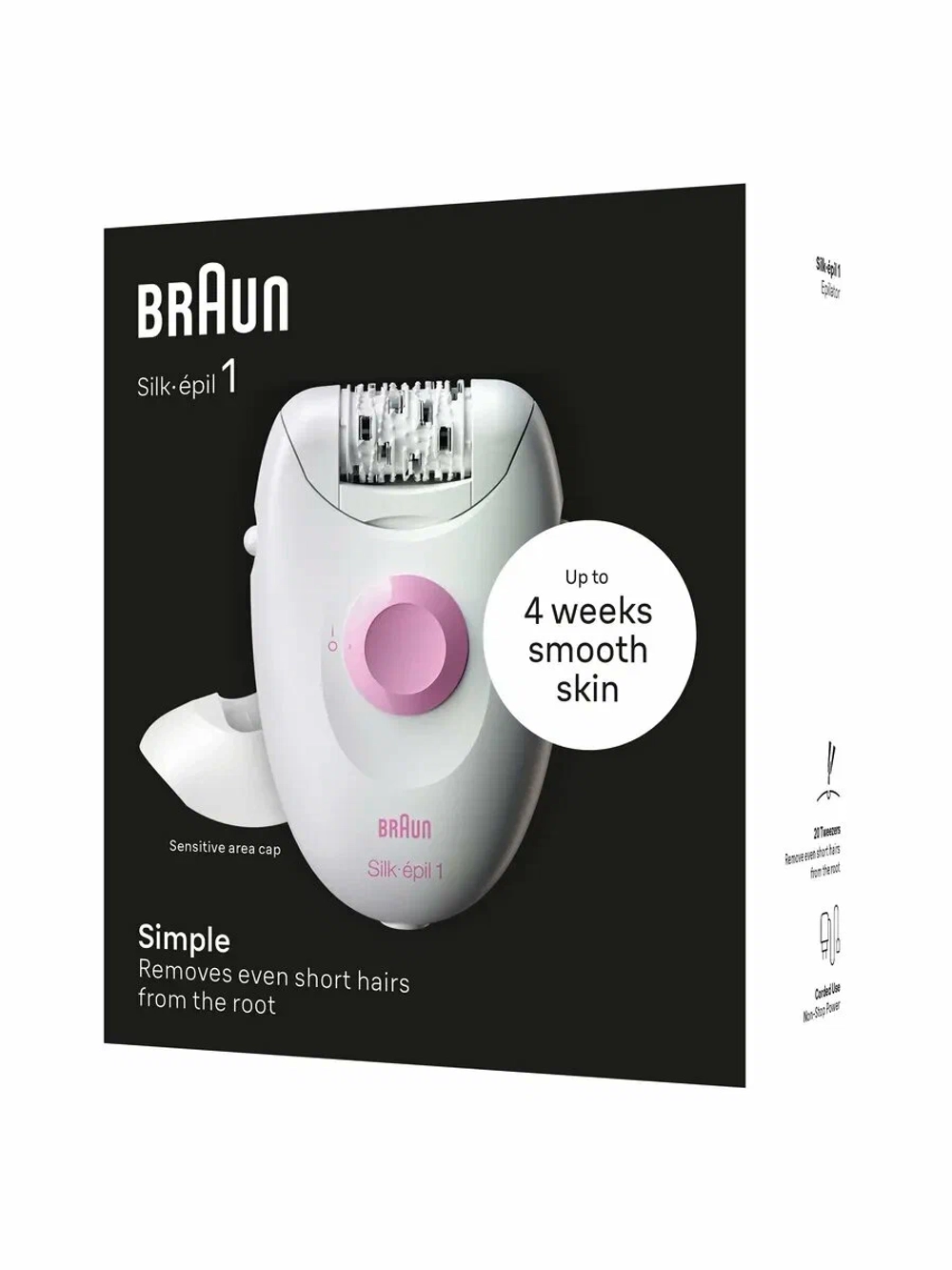 Эпилятор Braun S1 SE 1-010 белый/розовый сухая эпиляция, с насадкой для чувствительных зон