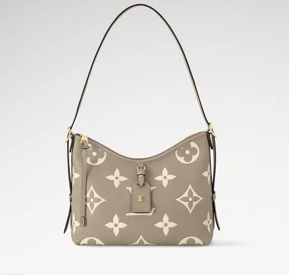 Сумка-хобо Louis Vuitton Carry All PM кремовая