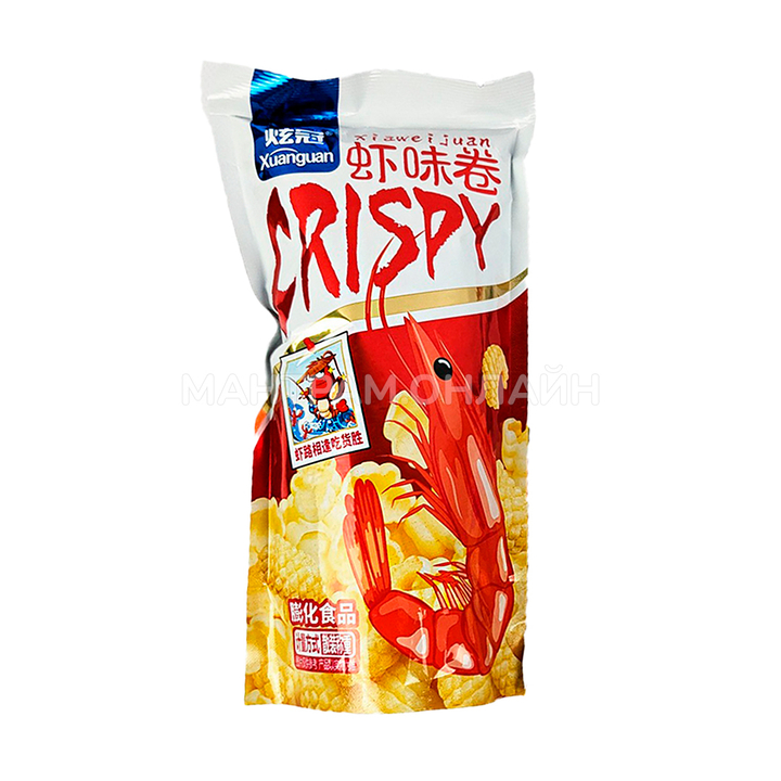 Чипсы Xuanguan Xiaweijuan Crispy со вкусом острой креветки 25 г