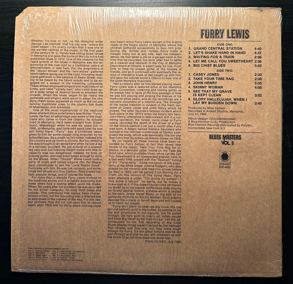 Furry Lewis - Blues Masters (США 1972г.)