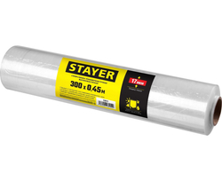 STAYER 300 м х 450 мм, 17 мкм УФ стойкая, ручная, упаковочная стрейч-пленка, MASTER (12611)