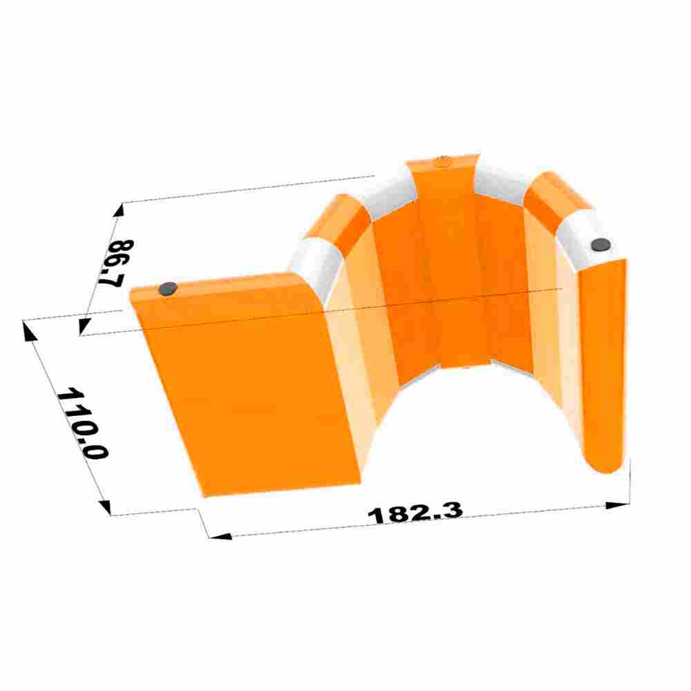 Надувная лестница для бассейна из ПВХ с бассейном, оранжевый, 1.82*1.1*0.87 м
