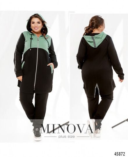 Костюм 8-315-оливка-чёрный Minova Фото 1