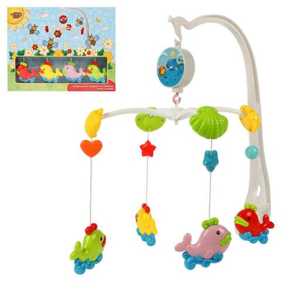 Карусель на кроватку "Рыбки" мех. звук, коробка 6610F