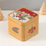 Шкатулка металл квадрат "Новогодние хлопушки" 7,5х7,5х6,5 см 10500812