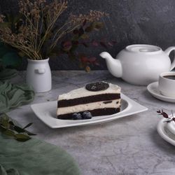 Блюдо прямоугольное 20,2*12,4 см h1,9 см с бортом Asymmetry белое фарфор NEW P.L. [6]