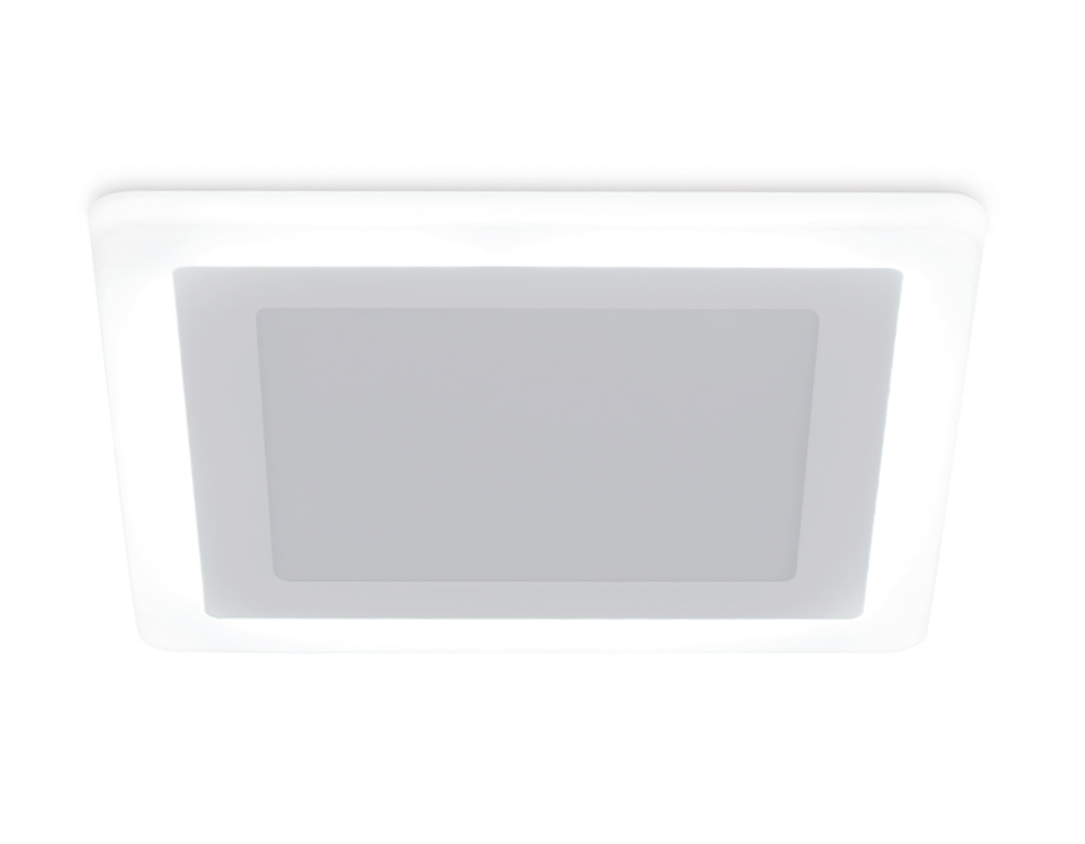 Встраиваемый cветодиодный светильник с подсветкой DCR390 3W+3W 4200K+4200K 220-240V 105*105*20 (A75*75)