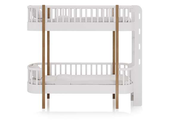 Кровать двухъярусная Classic торцевая лестница (белый)