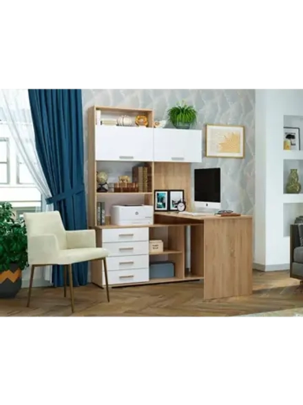 Стол компьютерный угловой с ящиками 138,4х57х187 см