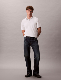 Поло Calvin Klein Monogram Pique Tipped Classic Polo Shirt Blanc De Blanc
