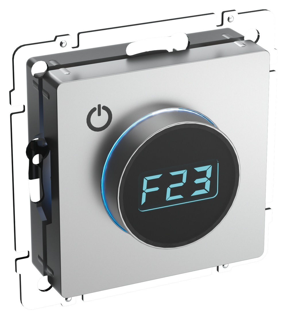 BRITE Термостат электронный с индикацией ТС10-1-БрА алюминий IEK