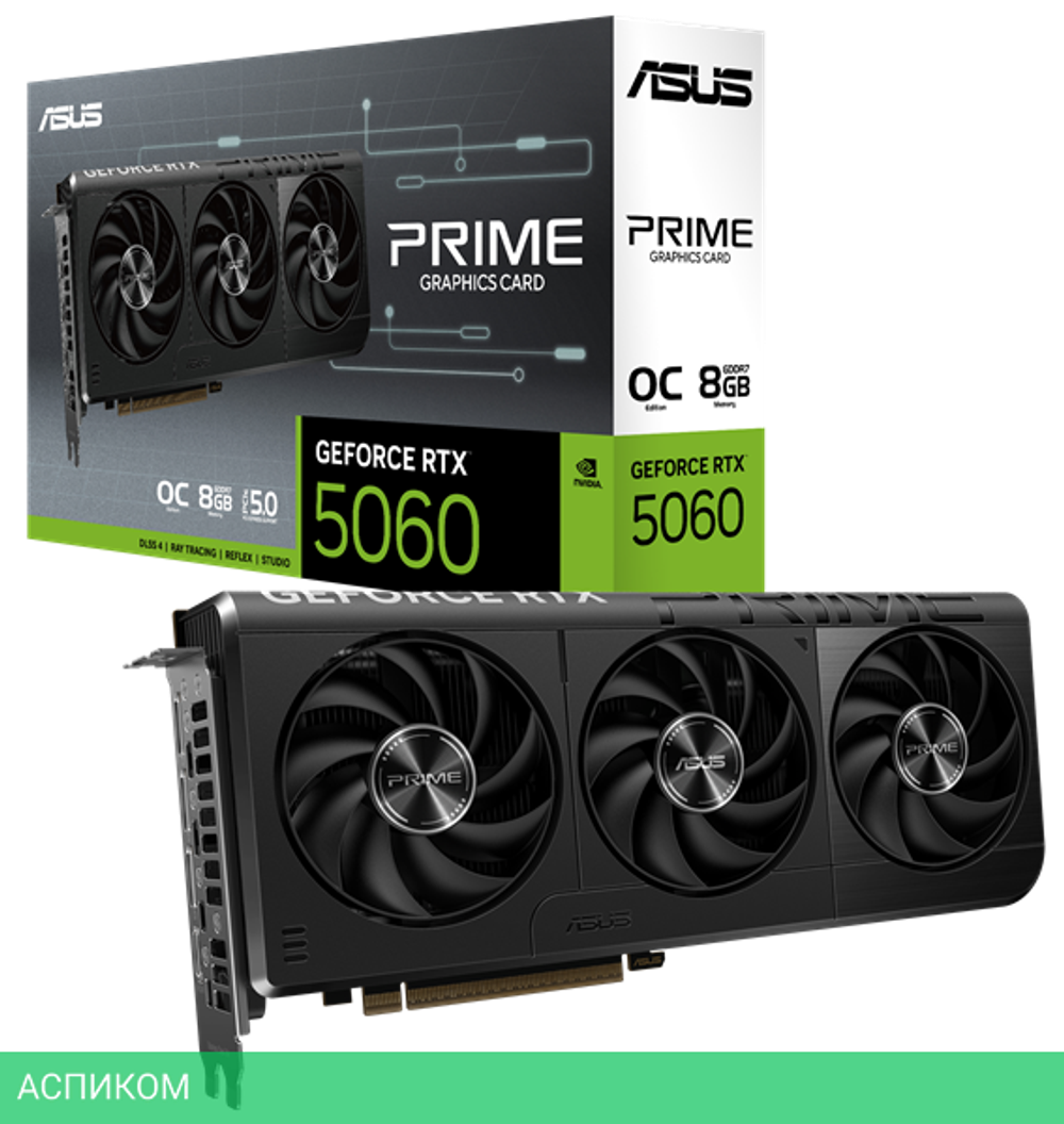Видеокарта ASUS Prime GeForce RTX 5060 OC 8GB GDDR7 (90YV0N10-M0NA00)