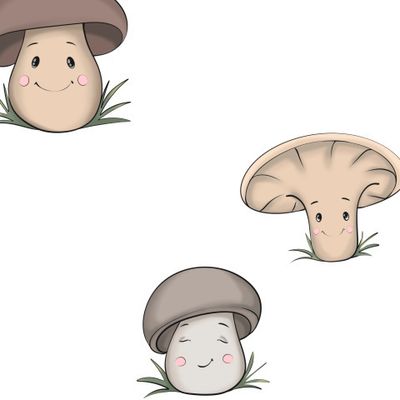 Грибочки на белом фоне