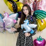 Шар (16''/41 см) Мини-фигура, Волшебный единорог, Голубой, 1 шт.